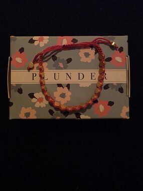 Plunder Pink Braided Bracelet with Gold Discs